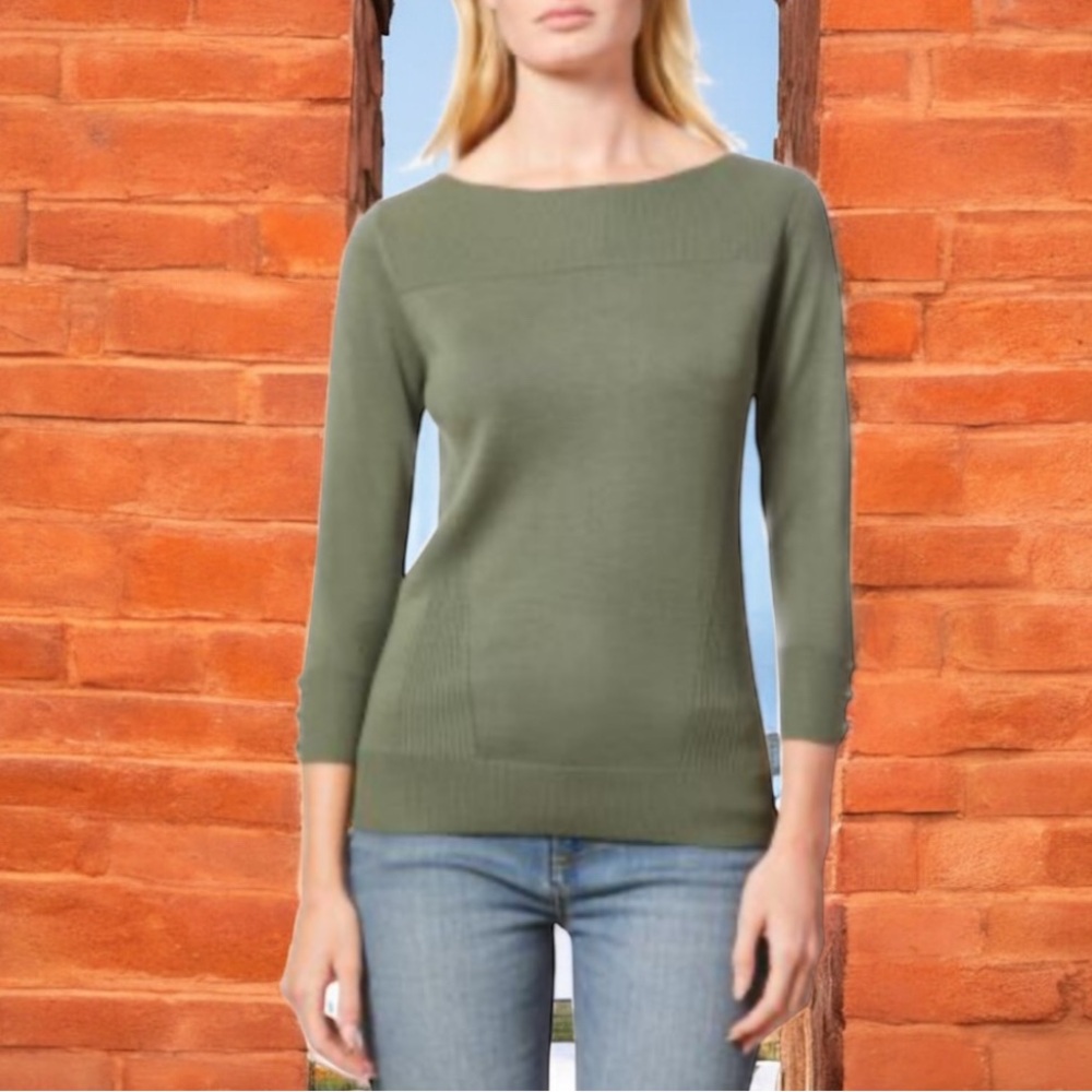 Melissa Paige
Women's Boat-Neck Ribbed-Trim 3/4-Sleeve Sweater